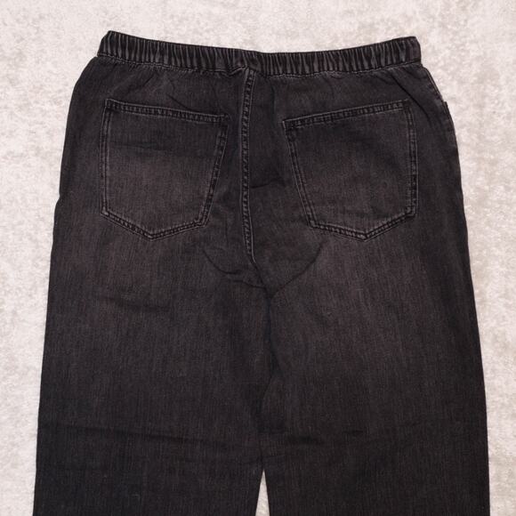 H&M Black Wide Leg Pull On Jeans Denim Pants Womens Size M NWT - Picture 10 of 10